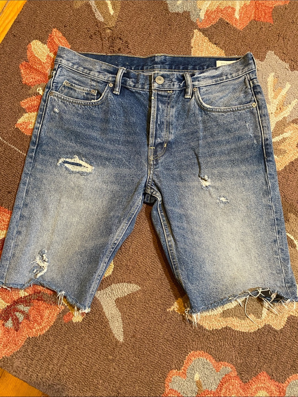 AllSaints Switch Mens Distressed Bermuda Jean Size 31